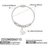 Niche Heart-Shaped Zircon Flower Stainless Steel Bracelet - European & American Style for Women