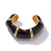 Vintage Enamel Oil Drip Bamboo Open Bracelet Bracelet Design Sense Metal Irregular Wave Bracelet