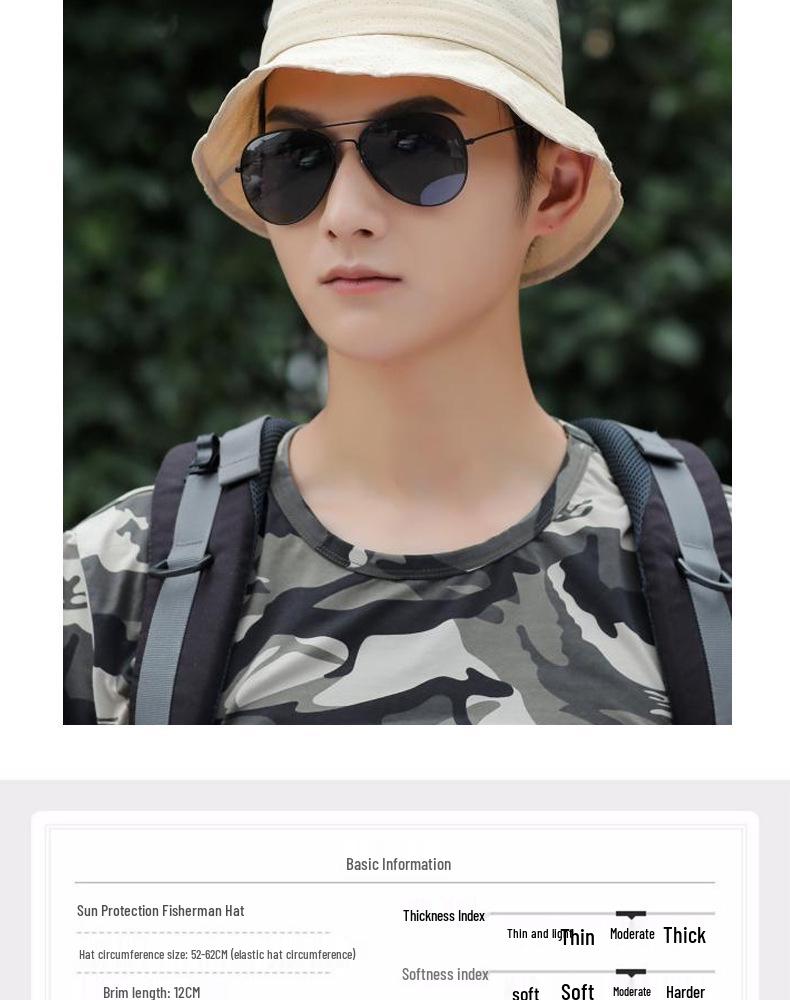 Men's Quick-Dry Outdoor Mesh Sun Hat - Minimalist, Breathable, Climbing & Casual Fisherman Style