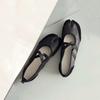 Schaffellversion~ Schweinsfüße Zehenschuhe Koreanische Version Nische neue Ballerinas Damen Einzelschuhe Mary Jane Schuhe Oma Schuhe Damen