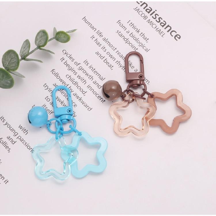 Star Bell Pendant Cute Keyring Hollow Star Charm Keychain Bag Pendant Keyholder