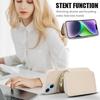 For iPhone 14/13 Case RFID Blocking Zipper Wallet Leather + TPU Phone Cover with Shoulder Strap