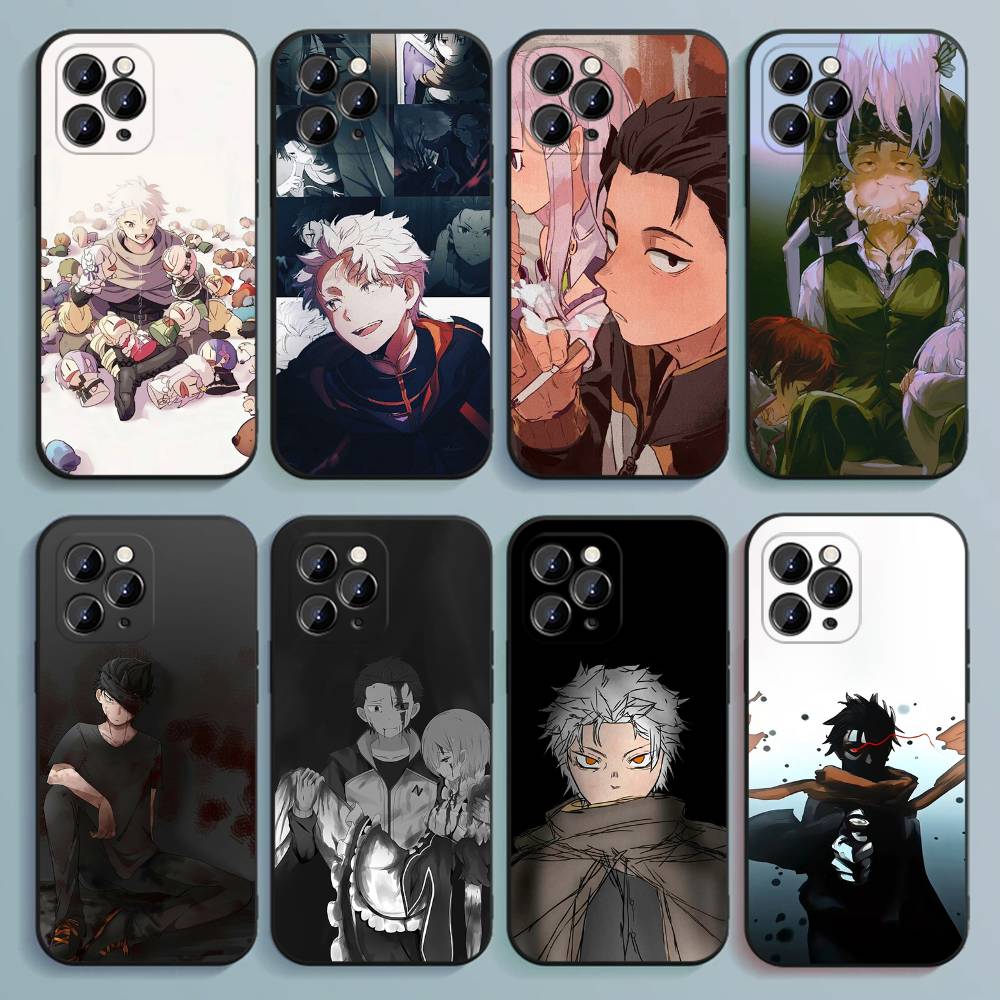 Re0 N-Natsuki S-Subaru Handyhülle Für iPhone 17,16,15,14,13,12,Pro,Max,Plus,E,SE4,Air,Mini Schwarze Weiche Hülle