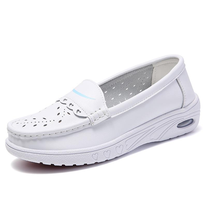 

Женская обувь для медсестер из коровьей кожи, осенне-летняя, на мягкой подошве, не утомляющая ноги, нескользящая, медицинская специальная, с воздушной подушкой, на толстой подошве, увеличивающая рост, рабочая обувь, белая 41