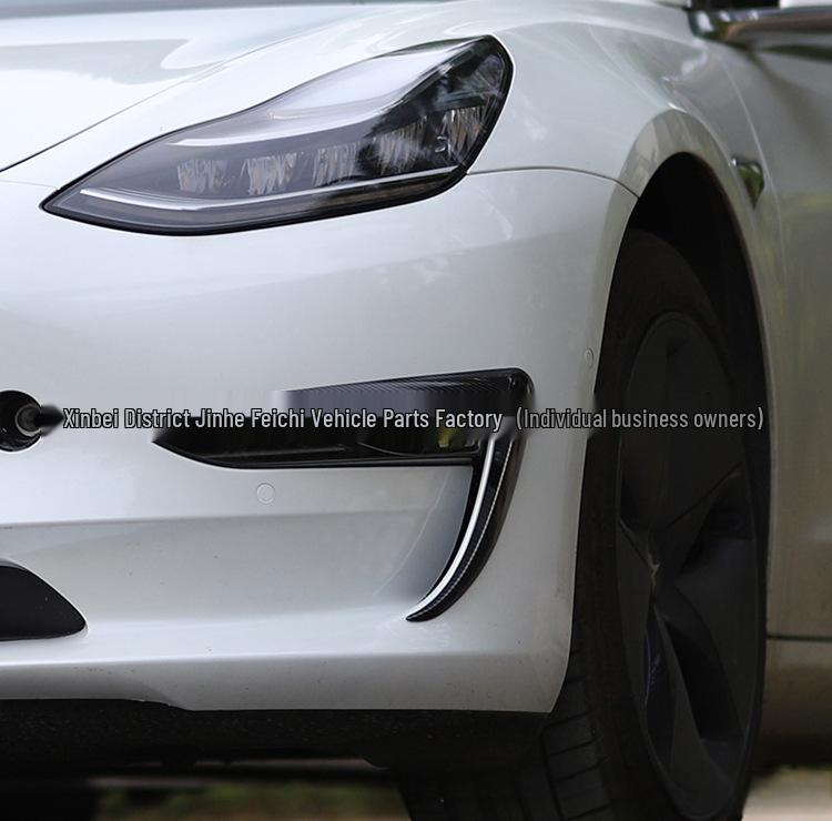 Copertura Sopracciglio Fendinebbia in Fibra di Carbonio per Tesla Model 3/Y - Deflettore Vento e Cornice Decorativa