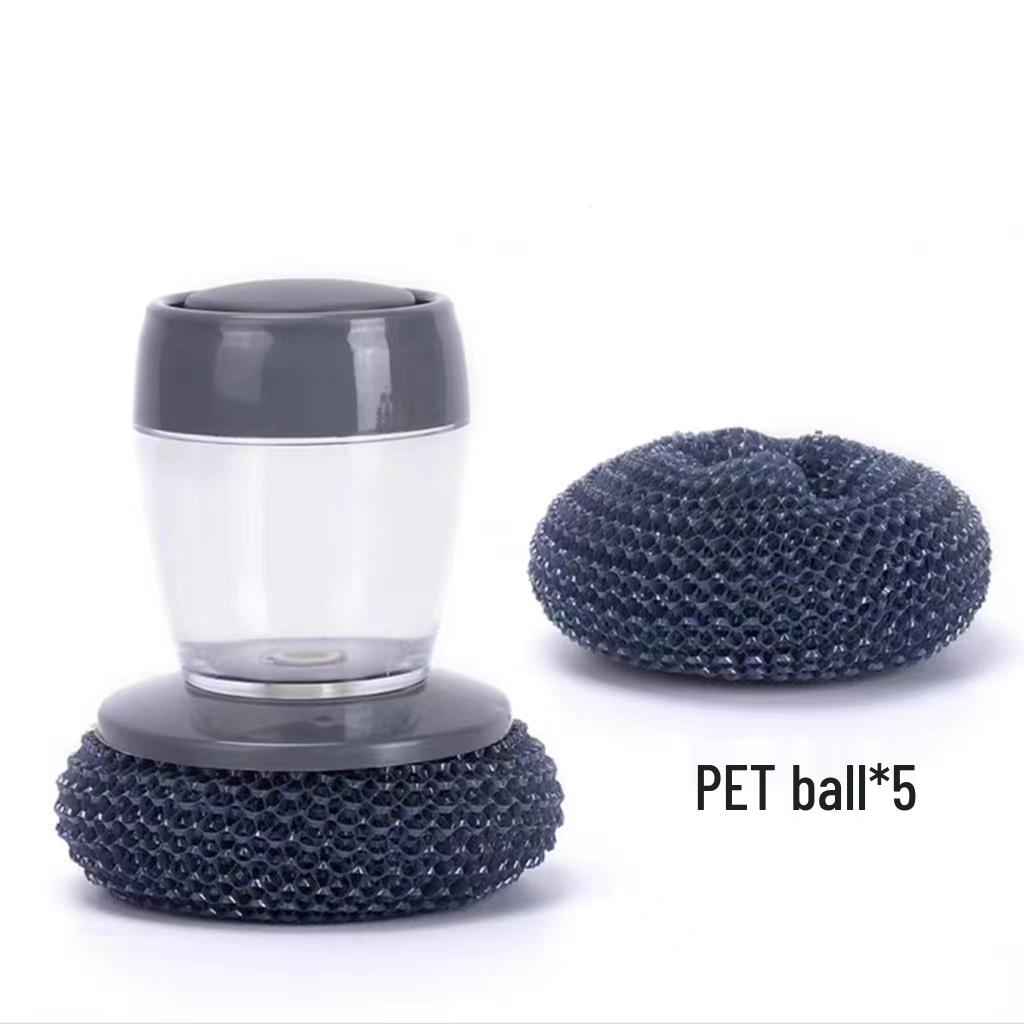 Premium Long-Handled Liquid-Dispensing Pot and Dish Brush for Efficient Kitchen Cleaning
