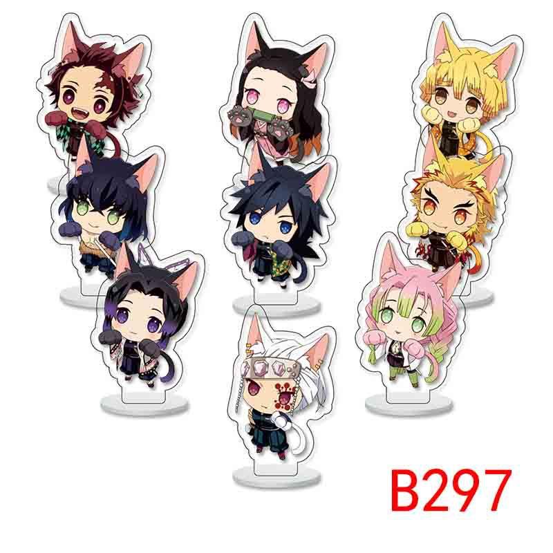 Collection de mini socles Demon Slayer 9 pièces Collection acrylique transparent Socle 6cm Collection jouets anime date de naissance cadeau unisexe