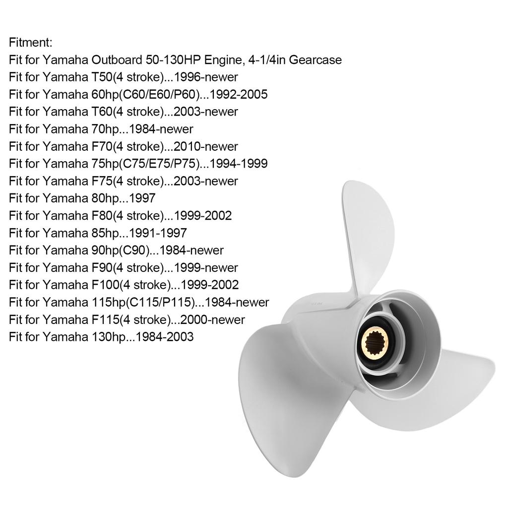 13x19 Outboard Propeller High Thrust 3 Blades 15 Tooth 6E5‑45941‑00‑00 Fit for Yamaha 50‑130HP Engine 3 Blades Propeller