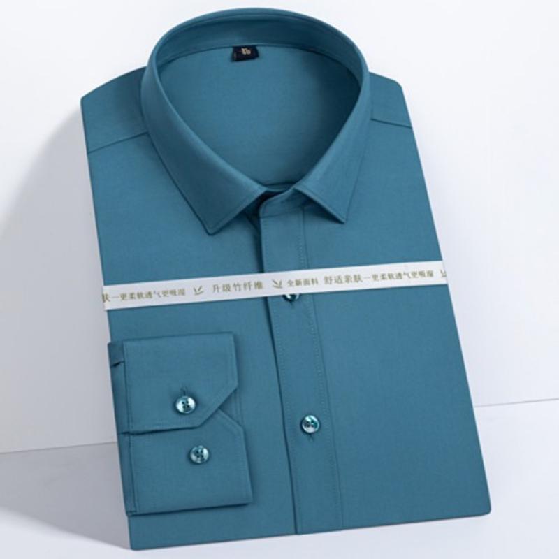 

New Alginate fiber 8XL Easy Care White Shirt Men Long Sleeve Slim Fit Shirts for Man 3xl Men s Shirt Long Sleeve Casual Business 48