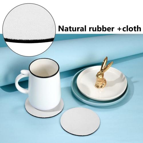 Set of 20 Plain White Round Coasters, 100mm Diameter X 3mm Thick, Absorbent Neoprene Cup Coasters, Perfect for Craft Painting, HTV Vinyl Projects, Hou