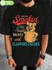 Casual Summer Pure Cotton T-shirt with BBQ Pig Graphic