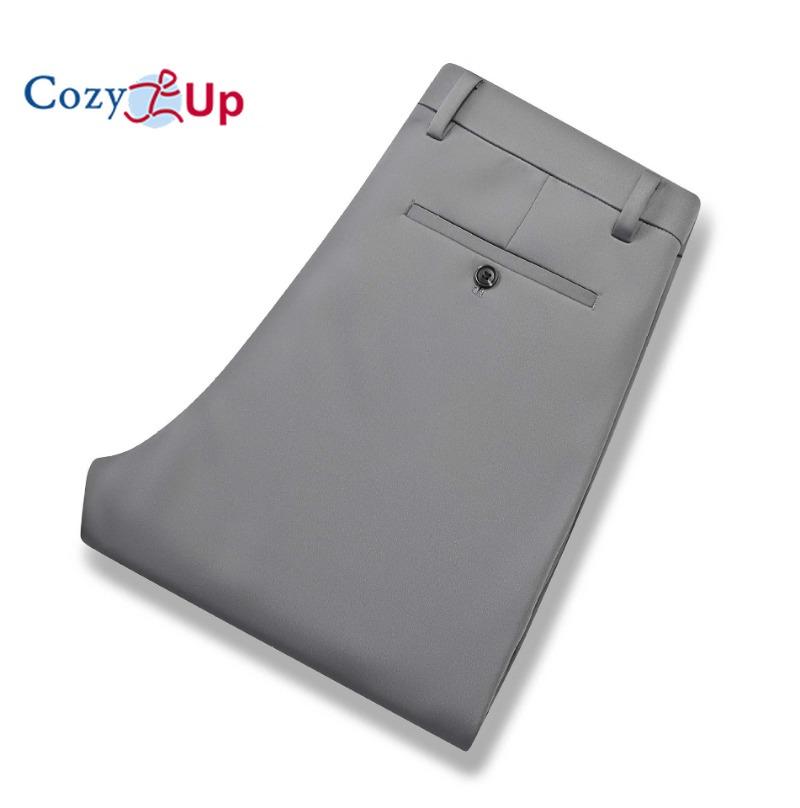 

Уютные нейлоновые высокоэластичные повседневные брюки для мужчин, гладкие утолщенные брюки из молочного шелка с плоскими углами, против морщин 36 серый