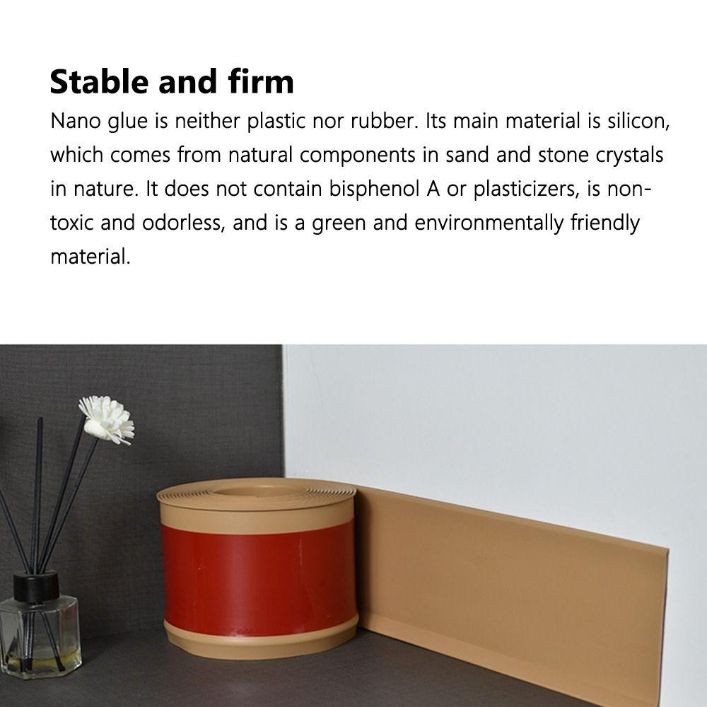 Self Adhesive Wall Base Moulding Trim 4 Inch x 3.28 Feet Home Decoration