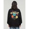 Wassup Heods American Trendy Brand Crew Neck Sweatshirt for Men and Women, Autumn and Winter Loose Casual Heavyweight Fleece Couple Tops