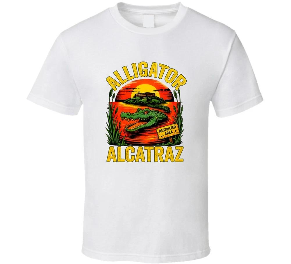 Alligator Alcatraz Funny Florid Everglades Trending Gift White T Shirt S