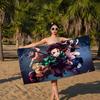 Anime Demon-Slayer Beach Towel Colorful Bath Towels for Girl Microfiber Quick Dry Custom Sand Free Beach Yoga Spa Gym Pool