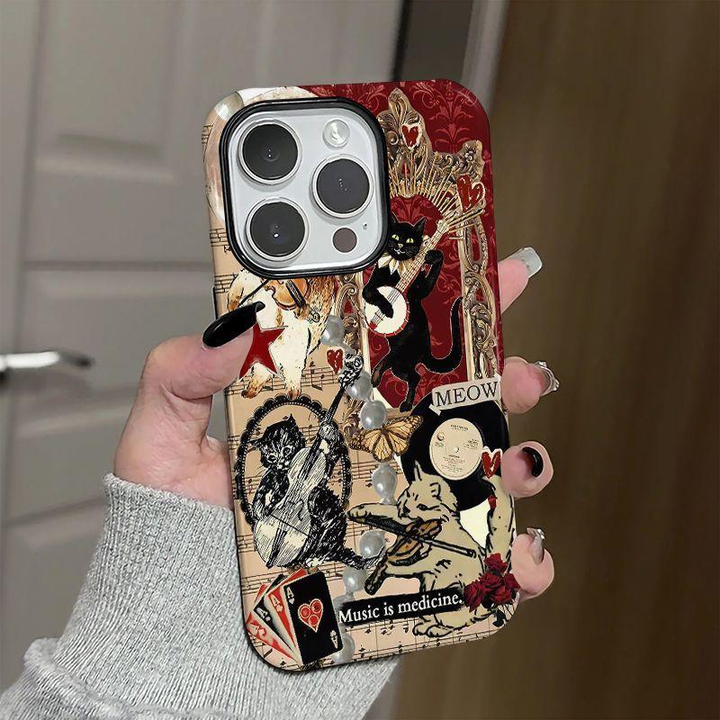 

Класична олійна картина з котом Чохол для телефону для Apple iPhone 17 Pro MAX - 2 в 1 Плівка + Жорсткий чохол Ударостійкий Повний захист на iPhone 17/16/15/14/13/12/11/Plus/Pro apple 12/12 pro