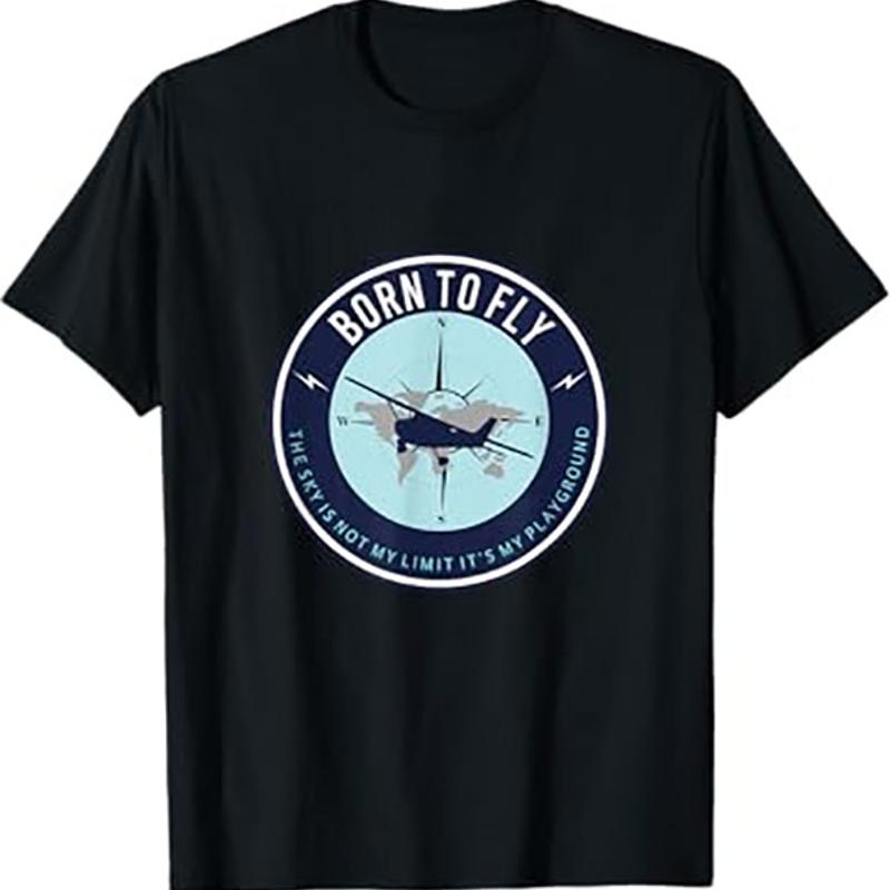 

Pilot Aviator Aviation Outfit T Shirt Black 5XL різнокольоровий