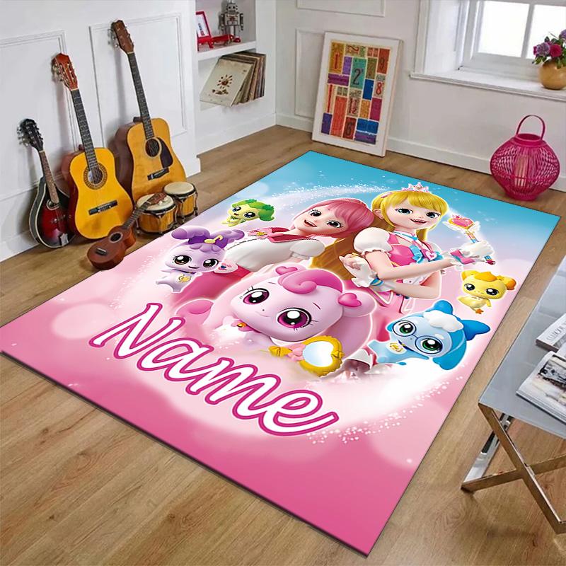 Custom Catch Teenieping Magic Sweethear Mat Personalized Name, Polyester Washable Indoor Entryway Rug, Gift for Christmas, Easter, Thanksgiving Day