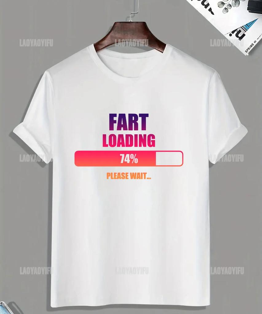 Humor Warning Fart Now Loading Please Stand Back Graphic T-shirt Woman Casual O-neck Loose Tees for Summer Vintage Tops