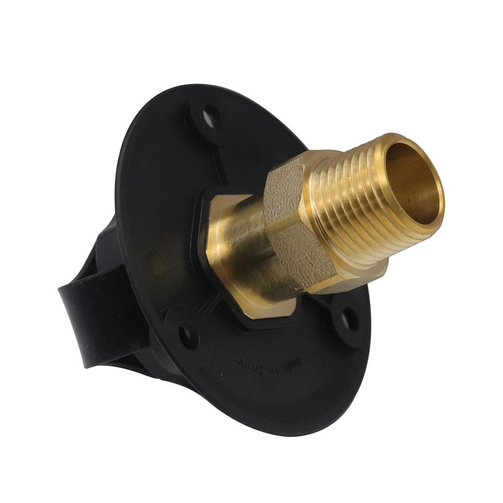 Black Flange RV City Water Fill Inlet Female To Male For Camper Motorhome Trailer Easy-to-grip Knob