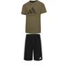 Adidas Taekwondo Soft Minimalist Short Sleeve T-Shirt Comfortable Fashion Striped Shorts Casual Sports Set ADICLTS24TK-OSSO+S21ATMSH2T-BW