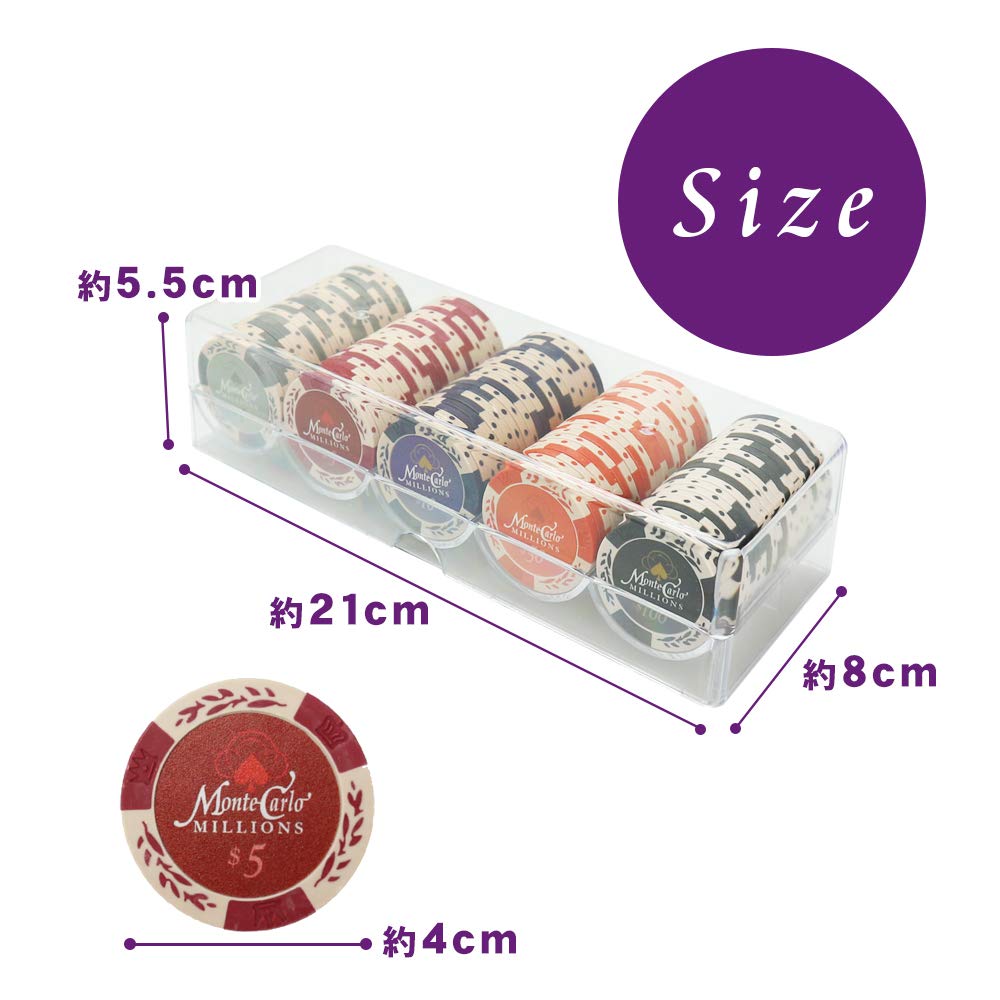 cam Poker Chip Set Casino Playing Cards Board Game Heavy Feel of 100 Pieces in 5 (Set Types)