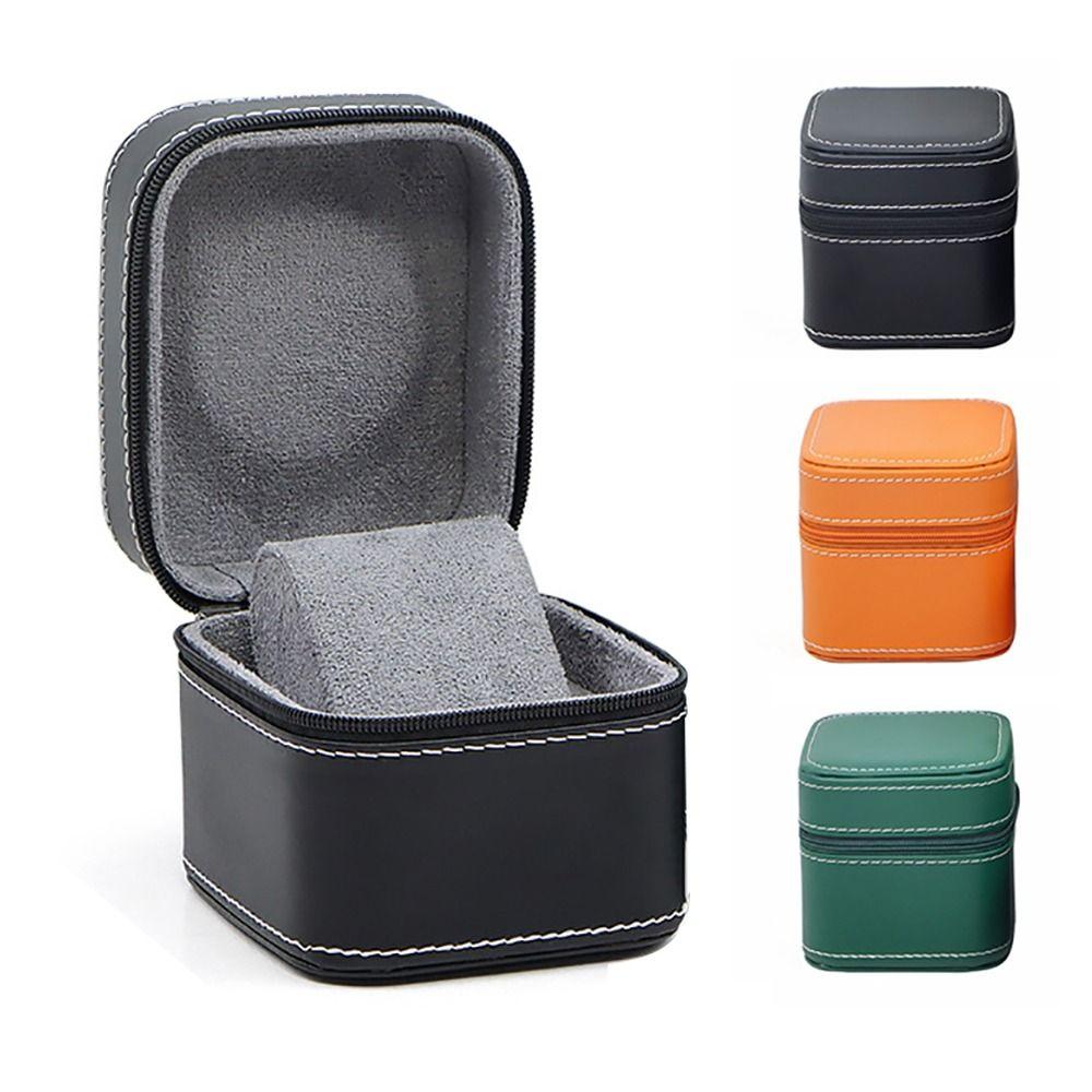 PU Leather Watch Box with Removable Cushion Portable Wristwatch Display Case Square Watch Packaging Box Watch Packaging Box