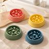 Non-Slip Pet Slow Feeder Bowl: Anti-Choking Design for Cats & Dogs with Neck Protection