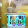 Mini zvlhčovač Fish Tank se 460 ml vodní nádrží Usb difuzér vody pro domácnost s barevným nočním světlem