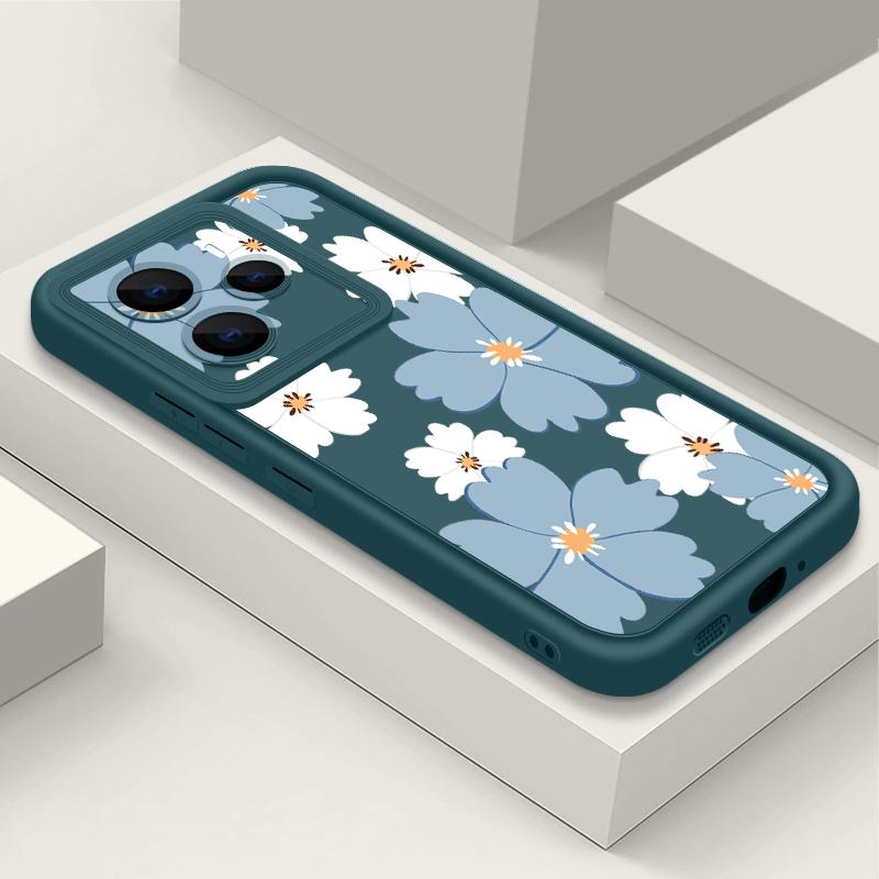 Blue White Flowers Print TPU Phone Case For Xiaomi 14T Pro 13T Pro Shockproof Soft Silicone Back Cover Fundas For Xiaomi 14T 13T