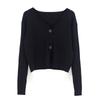 Women's V-Neck Knitted Cardigan - Long Sleeve Spring/Autumn Shawl Jacket