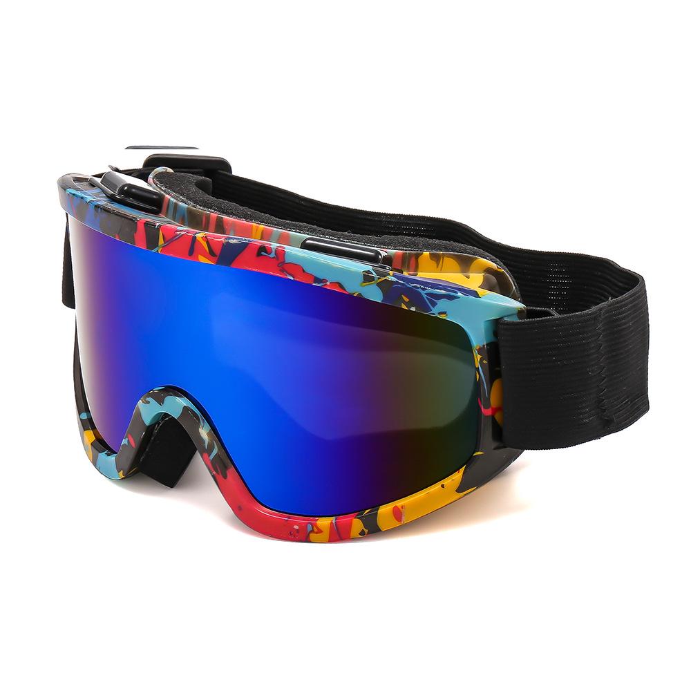 Cross-border Fashion Anti-fog Ski Goggles: Large Frame, Wind & Sand Proof, Colorful Protective Sports Glasses
