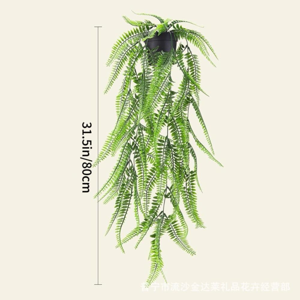 Plastic Material Hanging Vine With Basin Simulation Flower New Persian Fern Leaves  Christmas Tree