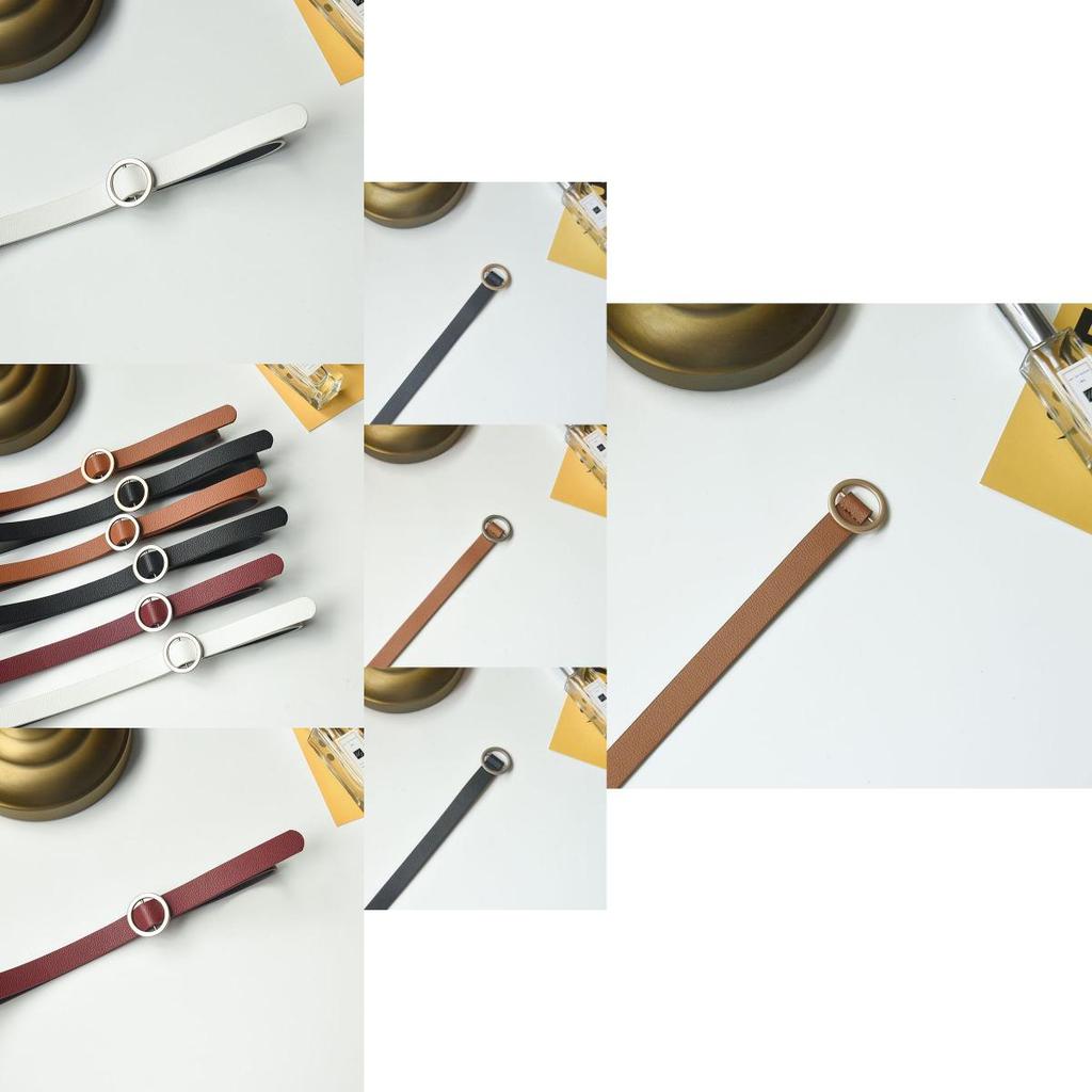 Stylish Women's Minimalist Black Denim Pants With Decorative Belt For Trendy Looks