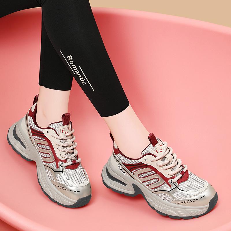 

Women s Height-Boosting Dad Sneakers with Thick Sole - Versatile Casual Sports Shoes for 2024 Spring, Autumn, and Winter 40 срібний