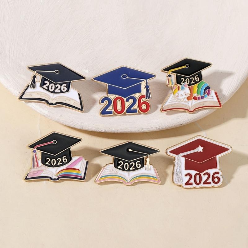 Elegant Book And Cap Design Alloy Brooch Corsage Pin For 2026 Graduates Commemorating Special Parties