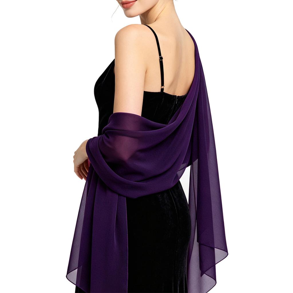 Elegante Sciarpa Leggera in Chiffon Trasparente Coprispalle da Sera per Donna Sciarpa Lunga Morbida per Matrimoni Eventi Formali Feste