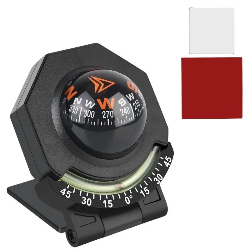 Car Compass Dashboard Compass with Slope Meter Two-in-one Foldable High-precision Navigation Car Compass Ball Navigation Tool