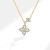 New Hot-Selling Fashion 14k Gold-Plated Sterling Silver Boutique Lucky Four-Leaf Clover Pendant Necklaces