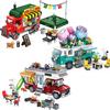 Camper Van Flower Bus Mexican Taco Car City Vehicle Street View Building Blocks Sets Racing MOC Creative Educational Toys Gift