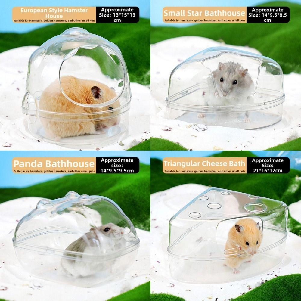 Cheese Shape Hamster Sand Bath Box Plastic Small Animal Bathtub Hamster Litter Box for Small Pets