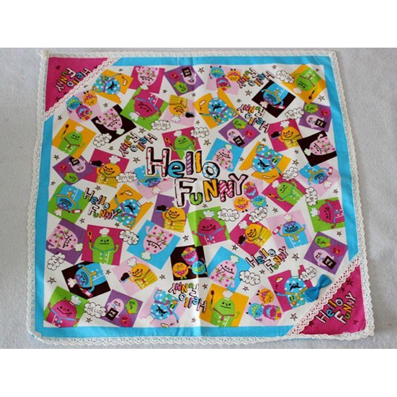 

Детский кружевной коврик хлопковый носовой платок на экспорт за границу Sky Blue Chef Eggs