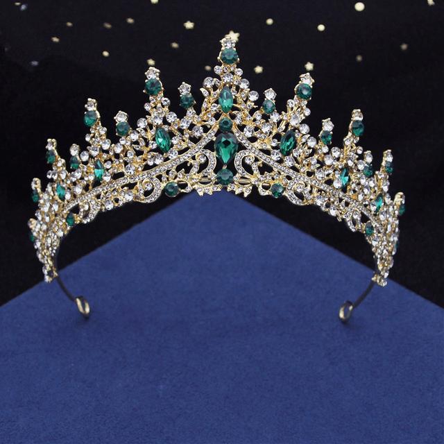Gorgeous Crystal Crown Headbands Royal Queen Tiaras Birthday Party Wedding Hair Jewelry Bridal Diadem Princess Headdress Bride