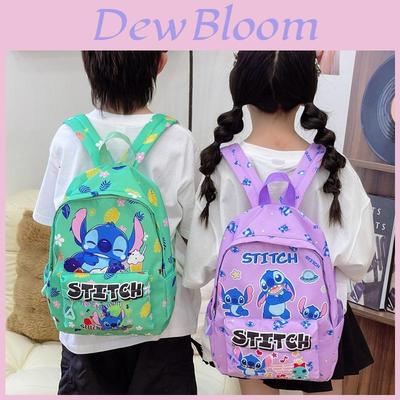 Lilo Stitch Kids Backpack With Durable Nylon For School Use And Cartoon Design
