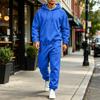 Men's Color Sweatsuit Trendy Casual Athletic Set for Spring and Fall