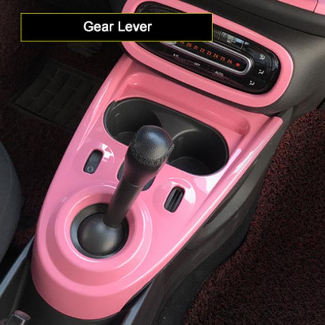 Car Pink Full Interior Modification Window Lift Panel Decoration Sticker For Smart 453 Fortwo Forfour Car Styling