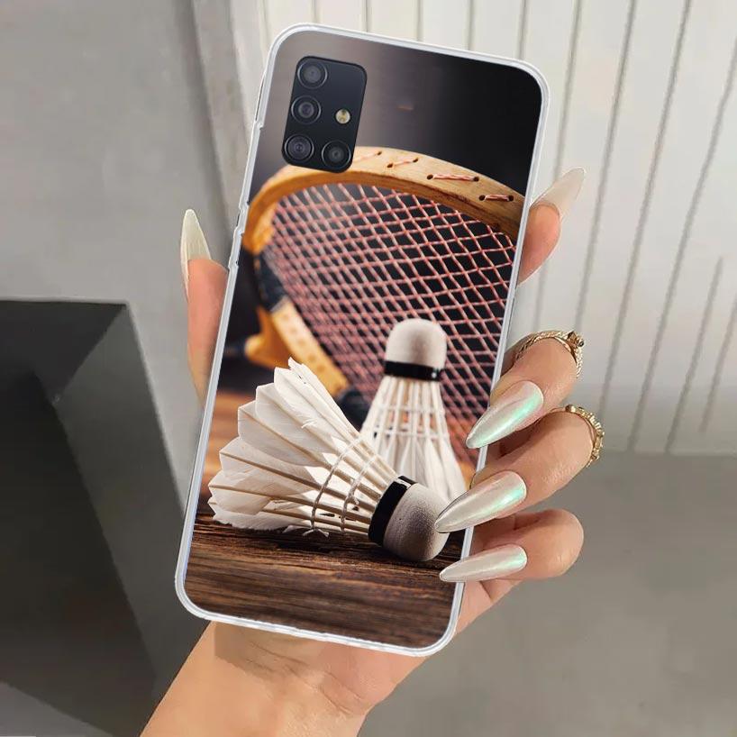 Badminton Sport Phone Case for Samsung Galaxy A52 A32 A22 A12 A02S A50S A30S A10S Note 20 Ultra 10 Plus S10 A31 A20 A71 A72 Gala