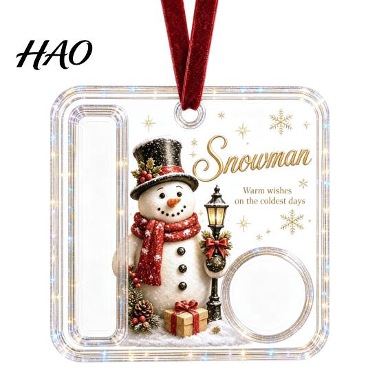 Decorative Hanging Cash Holder Christmas Gift Ornament, Acrylic Holiday Money for Cash, Funny Santa Customized Snowman Angel Elk Xmas Tree Decoration
