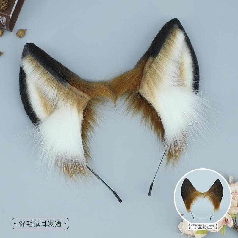 

Ручная работа плюшевая имитация животного уха аксессуары для волос комическая выставка косплей реквизит парча мышь двухмерный головной убор мышиные уши ободок